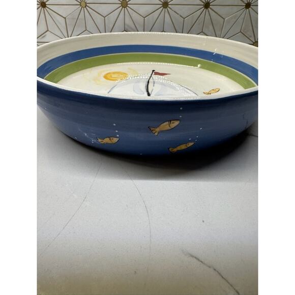 Heather Lane Beach Pottery | Serving Bowl or Chip Dish | Signed‎ - Picture 2 of 5